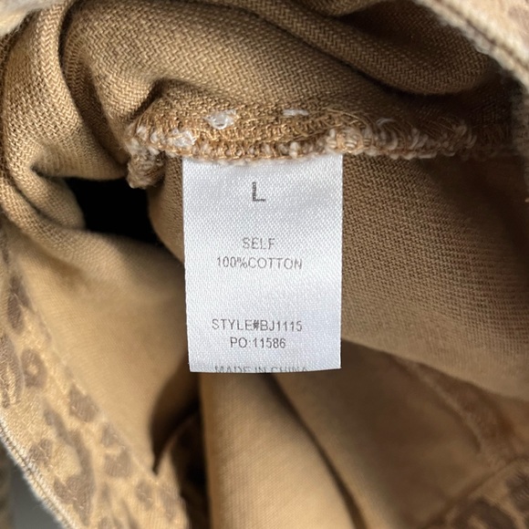 Hope Ave | Brown Animal Print Cropped Button Down Jacket. - Picture 8 of 8